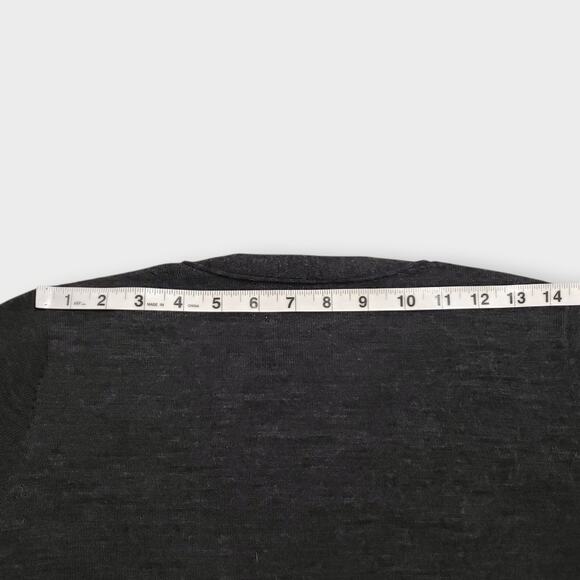 Wrap London Merino Wool Lace Trim Longlined Cardigan Grey Sz 10 Gothic Romantic - Picture 12 of 13